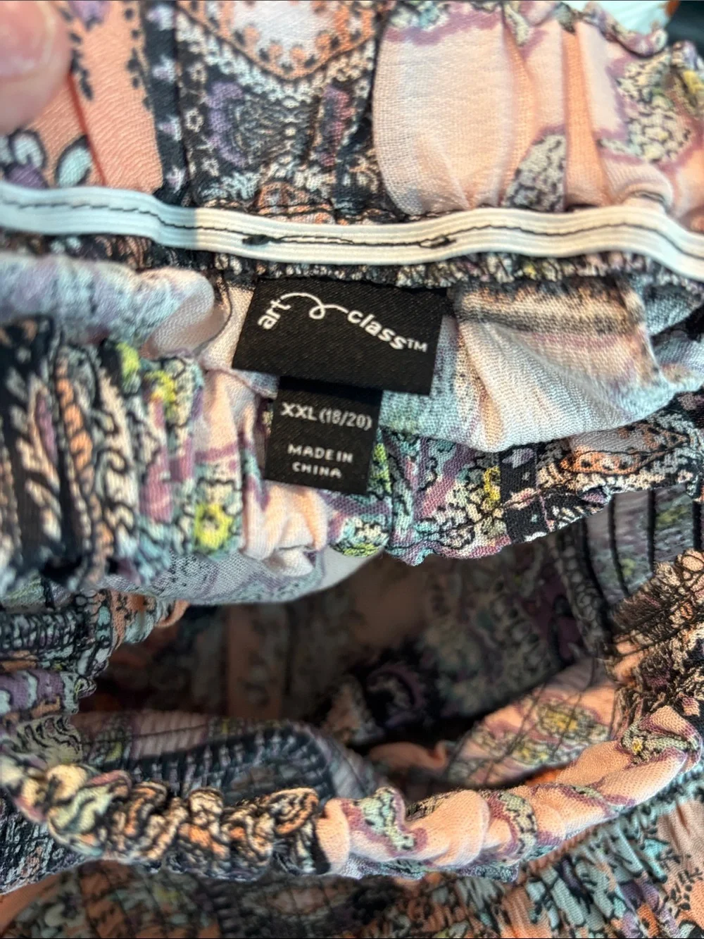 art class Peach and Black Patterned Midi Dress